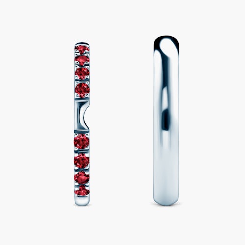 Obrączki The Journey: białe złoto, rubin, półokrągłe, 2 mm i 3 mm